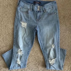 Torrid Premium Jeggings Light Blue Distressed 10R